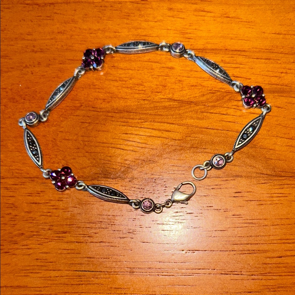 Elegant Silver and Purple Bracelet